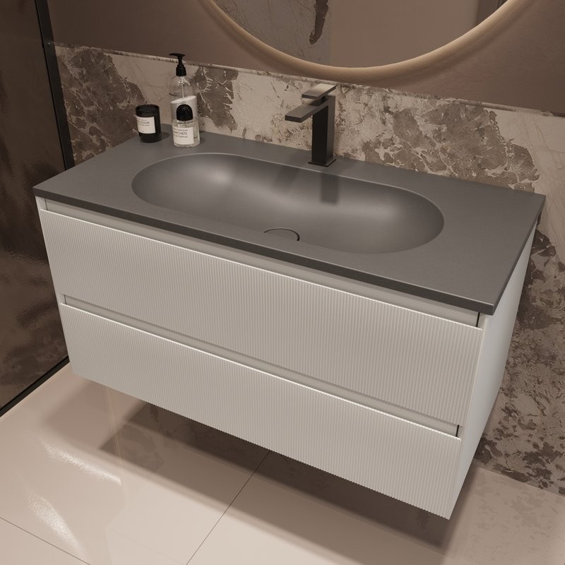 Тумба под раковину без столешницы Vincea Welle 100 m.white soft-touch