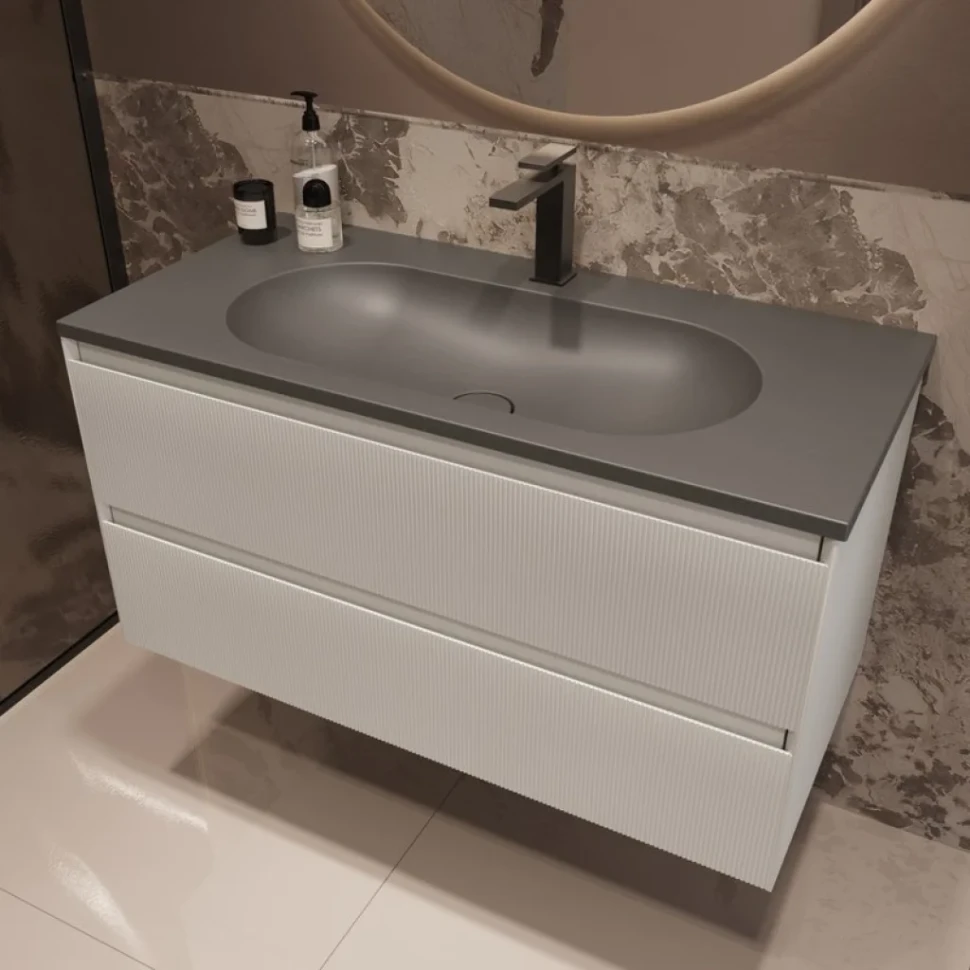 Тумба под раковину без столешницы Vincea Welle 100 m.white soft-touch
