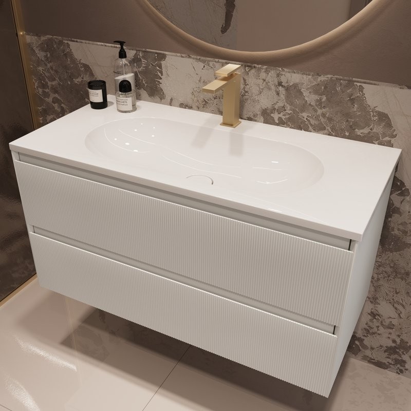 Тумба под раковину без столешницы Vincea Welle 100 m.white soft-touch