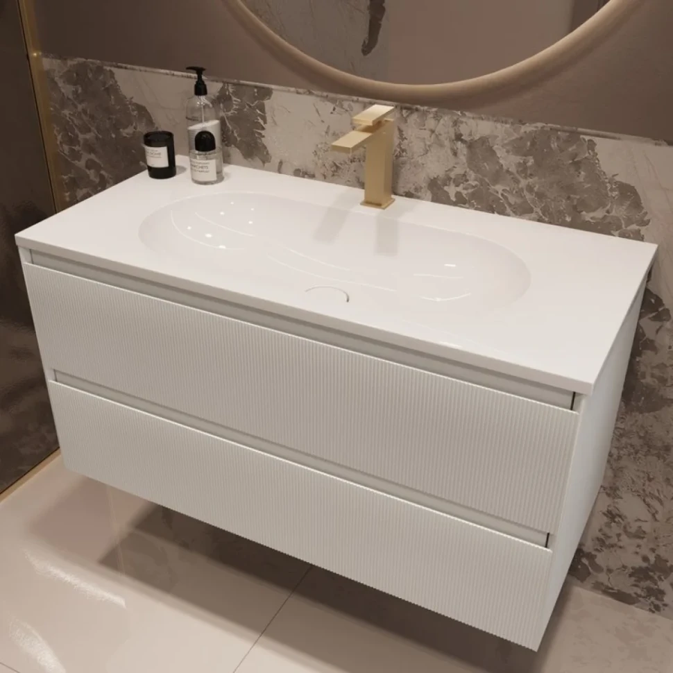 Тумба под раковину без столешницы Vincea Welle 100 m.white soft-touch