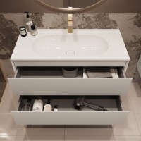 Тумба под раковину без столешницы Vincea Welle 100 m.white soft-touch