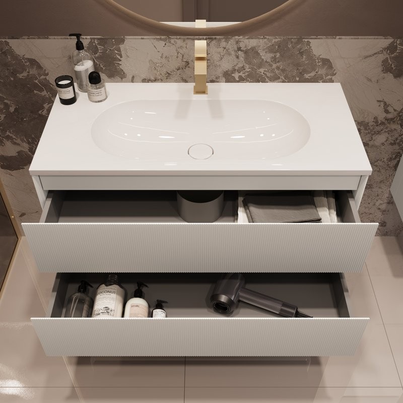 Тумба под раковину без столешницы Vincea Welle 100 m.white soft-touch