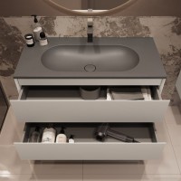 Тумба под раковину без столешницы Vincea Welle 100 m.white soft-touch