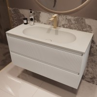 Тумба под раковину без столешницы Vincea Welle 100 m.white soft-touch