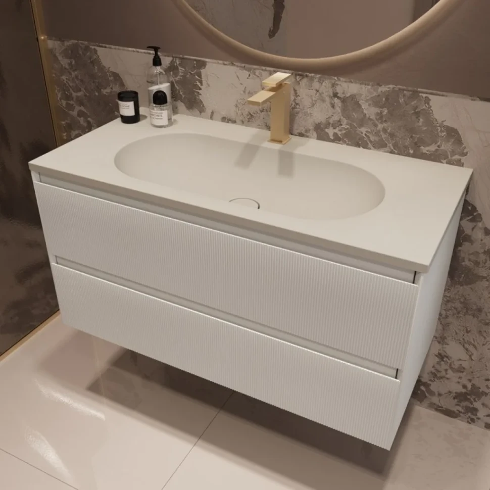 Тумба под раковину без столешницы Vincea Welle 100 m.white soft-touch