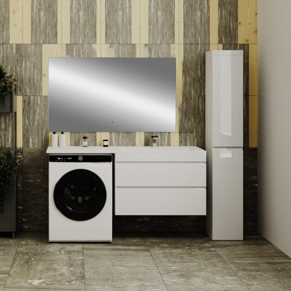 Мебель для ванной комнаты Style Line Даллас 150 R Люкс Plus подвесная, белая, зеркало DIWO Элиста