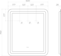 Зеркало Vigo Jess Classic 60 с подсветкой