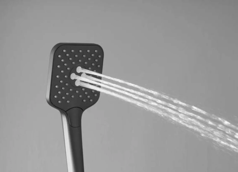 Душевая стойка Vincea Next VSFS-1N0TGM с термостатом, вороненая сталь