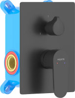 Встраиваемый смеситель для душа и ванны AQUATEK Оберон AQ1246MB С ВНУТРЕННЕЙ ЧАСТЬЮ, матовый черный