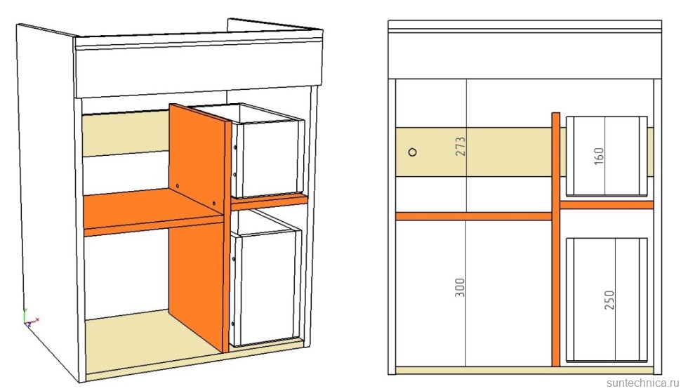 Тумба с раковиной Corozo Денвер 60, напольная