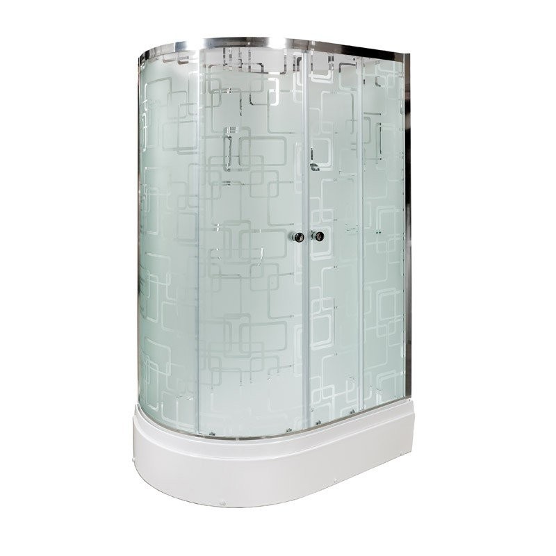 Душевая кабина DTO D EM2712RNGM профиль хром, стекло матовое с узором