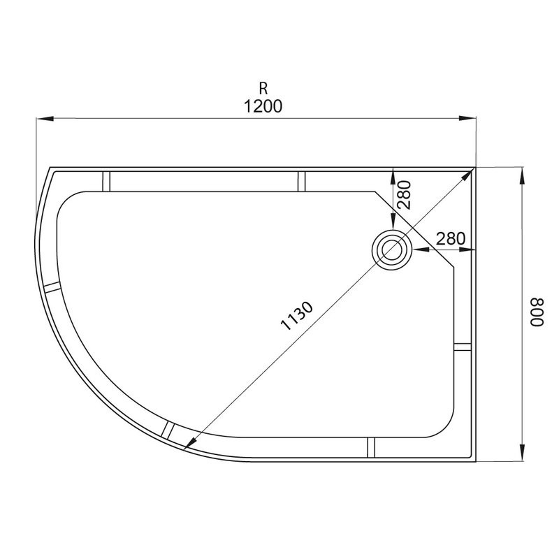 Душевая кабина DTO D EM2712RNGM профиль хром, стекло матовое с узором