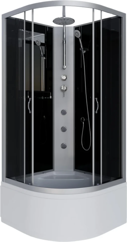Душевая кабина Niagara Classic NG-2508-14BKTG 90х90 см, без крыши, с тропическим  душем и гидромассажем
