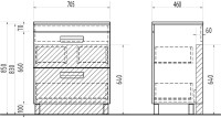 Мебель для ванной комнаты Vigo Plaza 70 2 ящика