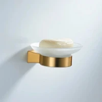 Мыльница Shevanik SG5703G стеклянная, золотая