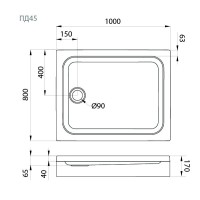 Поддон для душа Triton ПД46 100х80 см