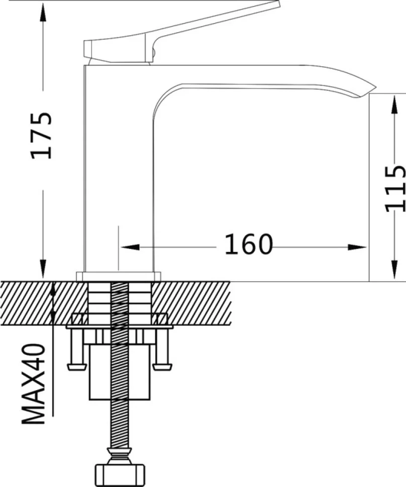 Смеситель для раковины Shevanik S4101H черный