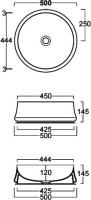 Накладная раковина Simas Sharp SH01bi*0 50 см