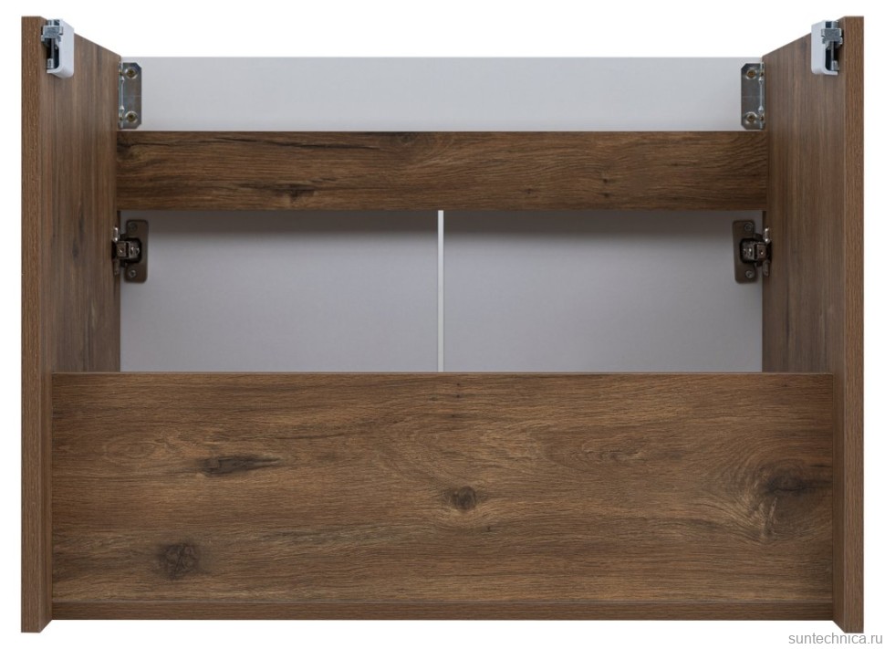 Тумба под раковину без столешницы Aquanet Оптима 80 подвесная, дуб рустикальный, белый сатин