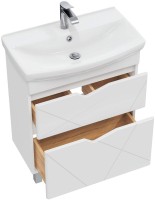 Тумба под раковину без столешницы SanStar Линни 70 напольная, глянцевая белая