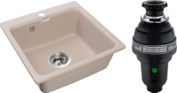 Комплект Мойка GranFest Smart SM 430 песочный + Измельчитель Bone Crusher BC 1000-AS