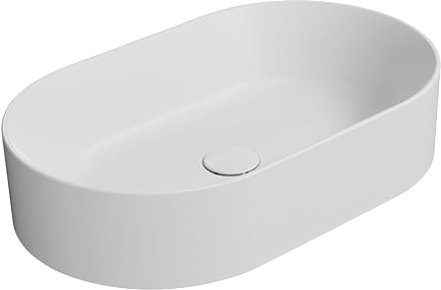 Накладная раковина GSI Kube X 60x37, овальная, белая матовая