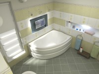 Акриловая ванна Bas Алегра R 150x90 см, угловая, правая, пристенная, белая, асимметричная, с каркасом