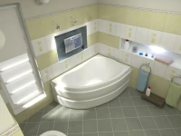 Акриловая ванна Bas Алегра R 150x90 см, угловая, правая, пристенная, белая, асимметричная, с каркасом