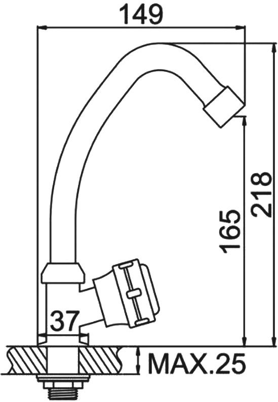 Кран D-lin 911-2 D151911-2 хром