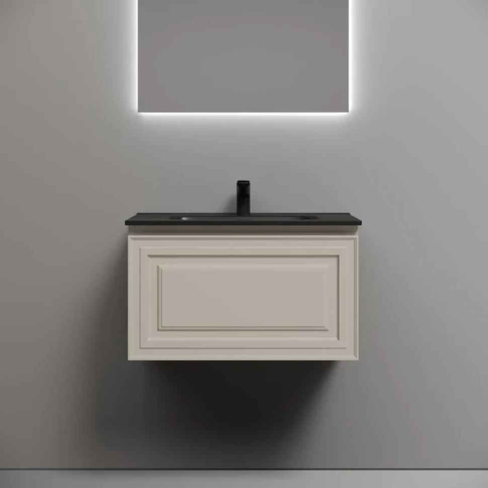 Тумба с раковиной Sancos Very 70 beige soft, раковина CN7007MB