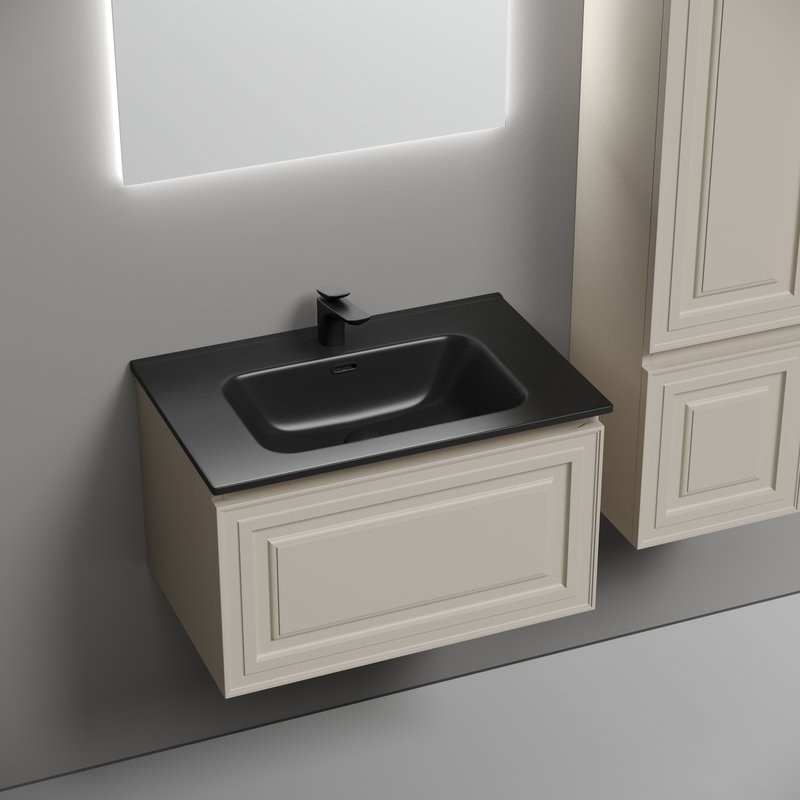 Тумба с раковиной Sancos Very 70 beige soft, раковина CN7007MB