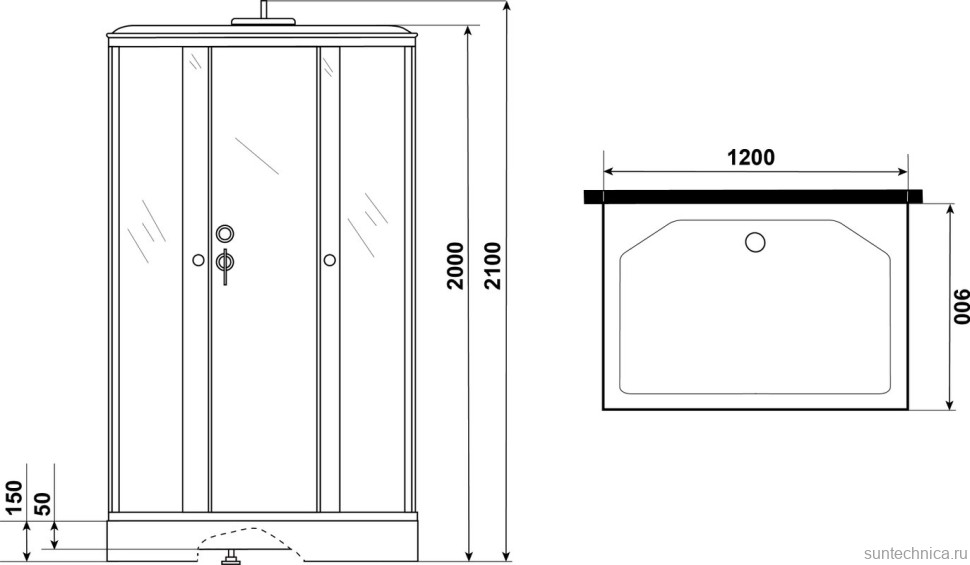 Душевая кабина Niagara Luxe 7772QM 120х90, серебро