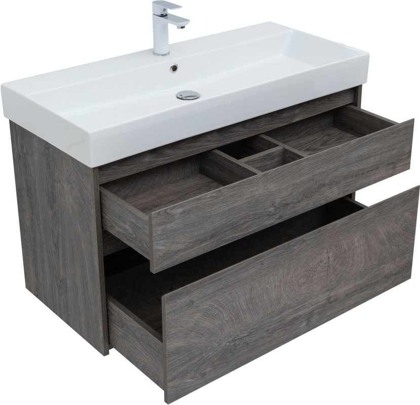 Мебель для ванной комнаты Aquanet Nova Lite 100 дуб рошелье, 2 ящика