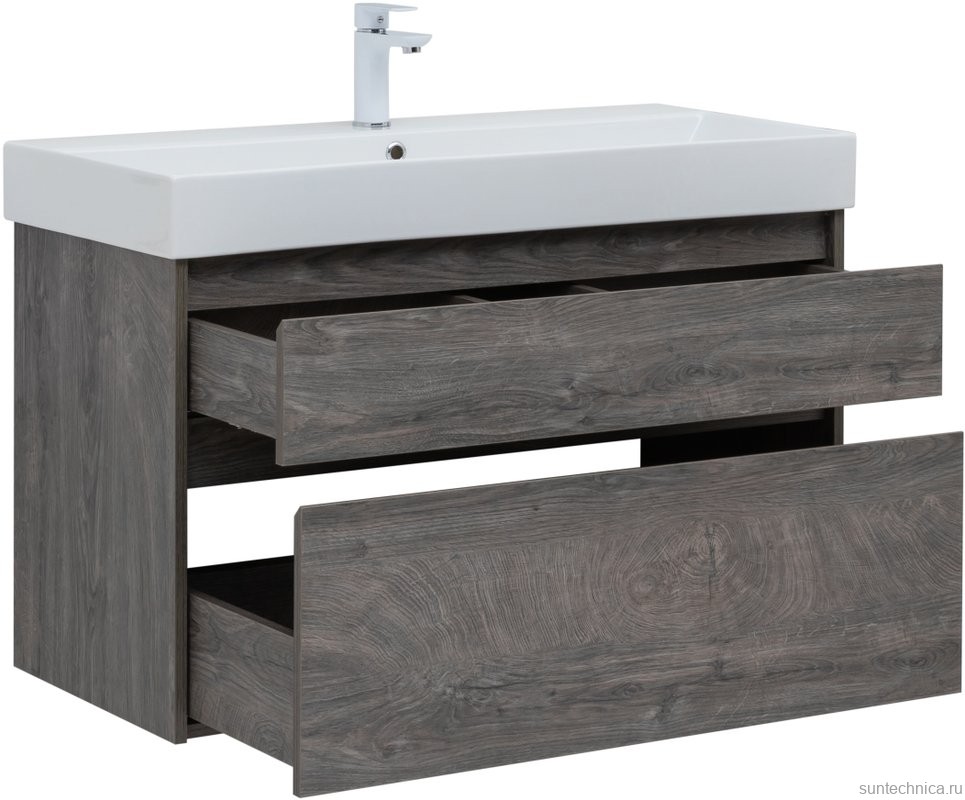 Мебель для ванной комнаты Aquanet Nova Lite 100 дуб рошелье, 2 ящика