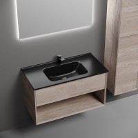 Мебель для ванной комнаты Sancos Marmi 1.0 90 дуб галифакс натуральный, раковина CN7002MB