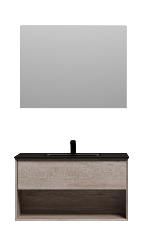Мебель для ванной комнаты Sancos Marmi 1.0 90 дуб галифакс натуральный, раковина CN7002MB