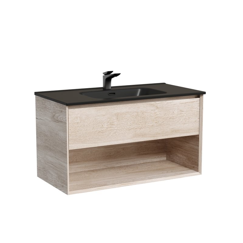 Мебель для ванной комнаты Sancos Marmi 1.0 90 дуб галифакс натуральный, раковина CN7002MB