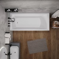 Акриловая ванна 1MarKa Modern 180x80 см, пристенная, белая, с каркасом