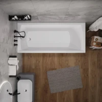 Акриловая ванна 1MarKa Modern 180x80 см, пристенная, белая, с каркасом