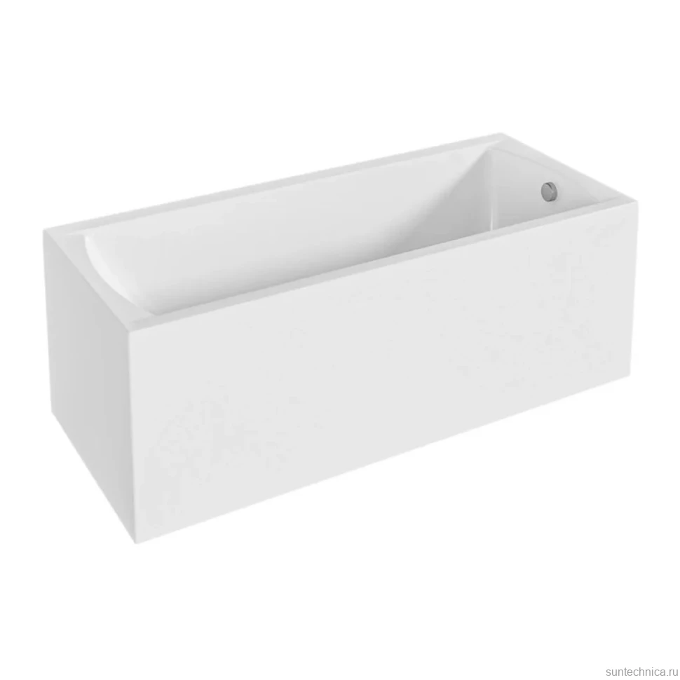 Акриловая ванна 1MarKa Modern 180x80 см, пристенная, белая, с каркасом