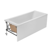 Акриловая ванна Roca Leon 150x70 см, пристенная, белая, с каркасом, со сливом-переливом