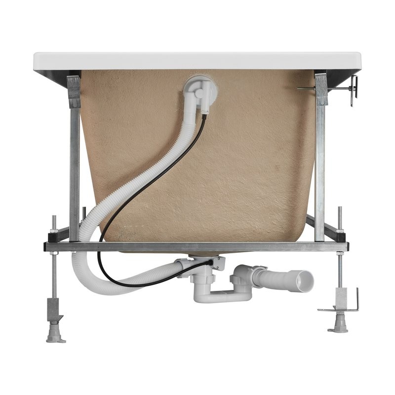 Акриловая ванна Roca Leon 150x70 см, пристенная, белая, с каркасом, со сливом-переливом