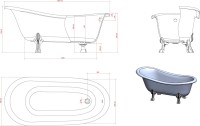 Ванна из искусственного камня Астра-Форм Роксбург 170x80 см, левая, отдельностоящая, белая, овальная, на ножках, фурнитура белая