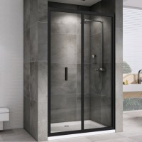 Душевая дверь в нишу Abber Sonnenstrand AG07120B 120 см, профиль черный, стекло прозрачное