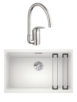 Комплект Мойка Blanco Etagon 700-U белая + Смеситель Grohe Euroeco