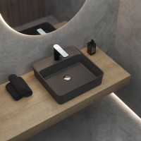 Накладная раковина Berges Ego SL 45x45 матовый антрацит