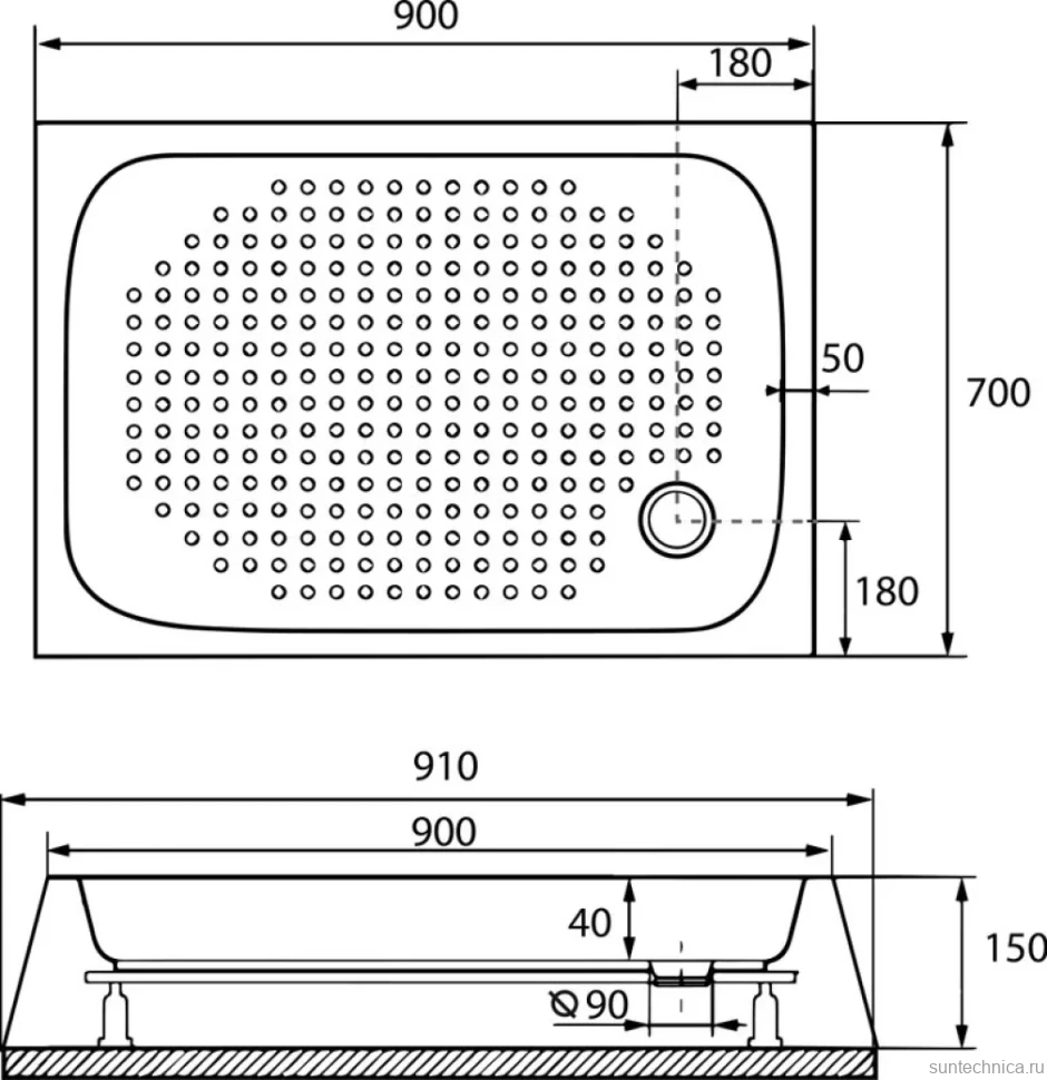 Поддон для душа RGW Lux TN 16180279-21 90x70