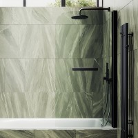 Шторка на ванну Maybahglass MGV-776-6 60x140, профиль черный, стекло прозрачное