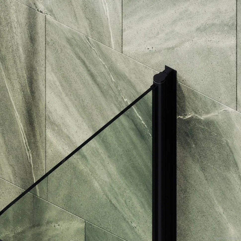 Шторка на ванну Maybahglass MGV-776-6 60x140, профиль черный, стекло прозрачное