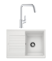 Комплект Мойка Blanco Zia 45 S Compact 524725 белая + Смеситель Grohe Eurosmart